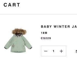 MINI A TURE baby winter jack , green, 18 months